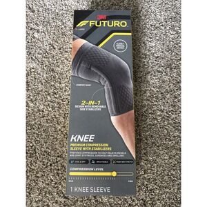 NIB Premium Compression Knee Sleeve with Stabilizers, Removable Stabilizers